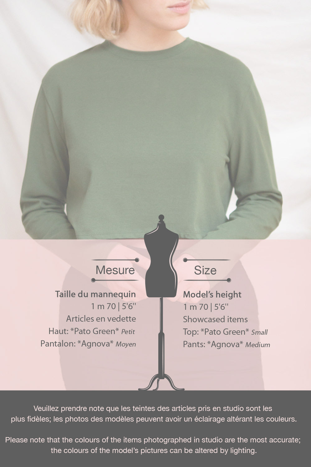 Pato Green Long Sleeve Crop Top | La petite garçonne fiche