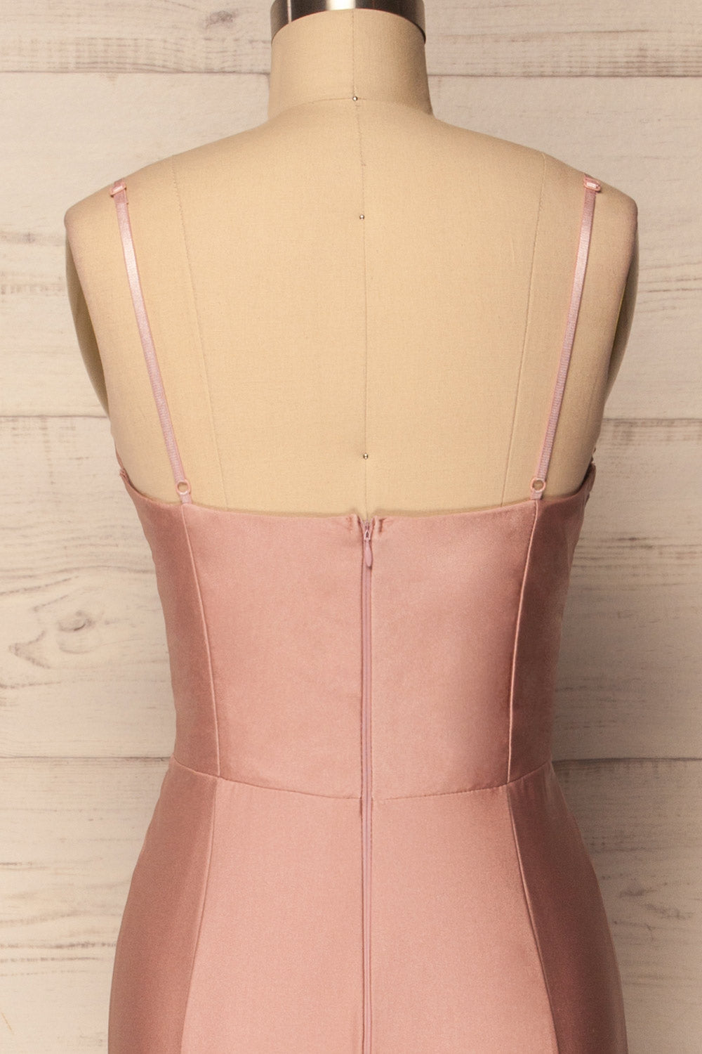 Aiani Quartz Pink Satin Mermaid Gown | La Petite Garçonne 6