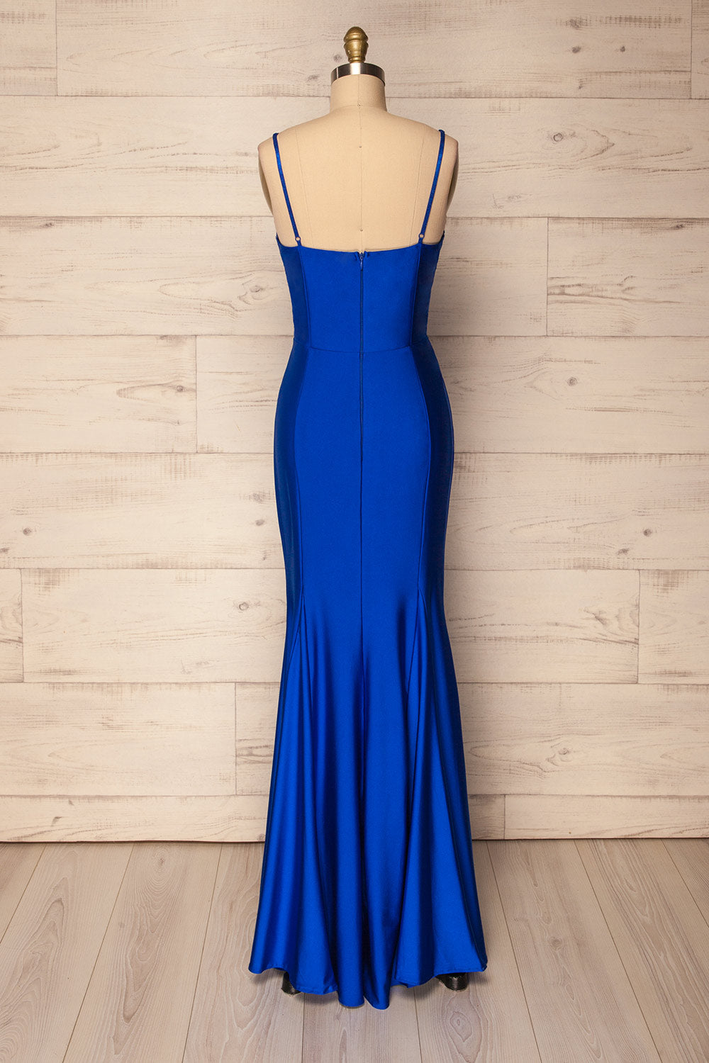 Aiani Sapphire Blue Satin Mermaid Gown | La Petite Garçonne 5