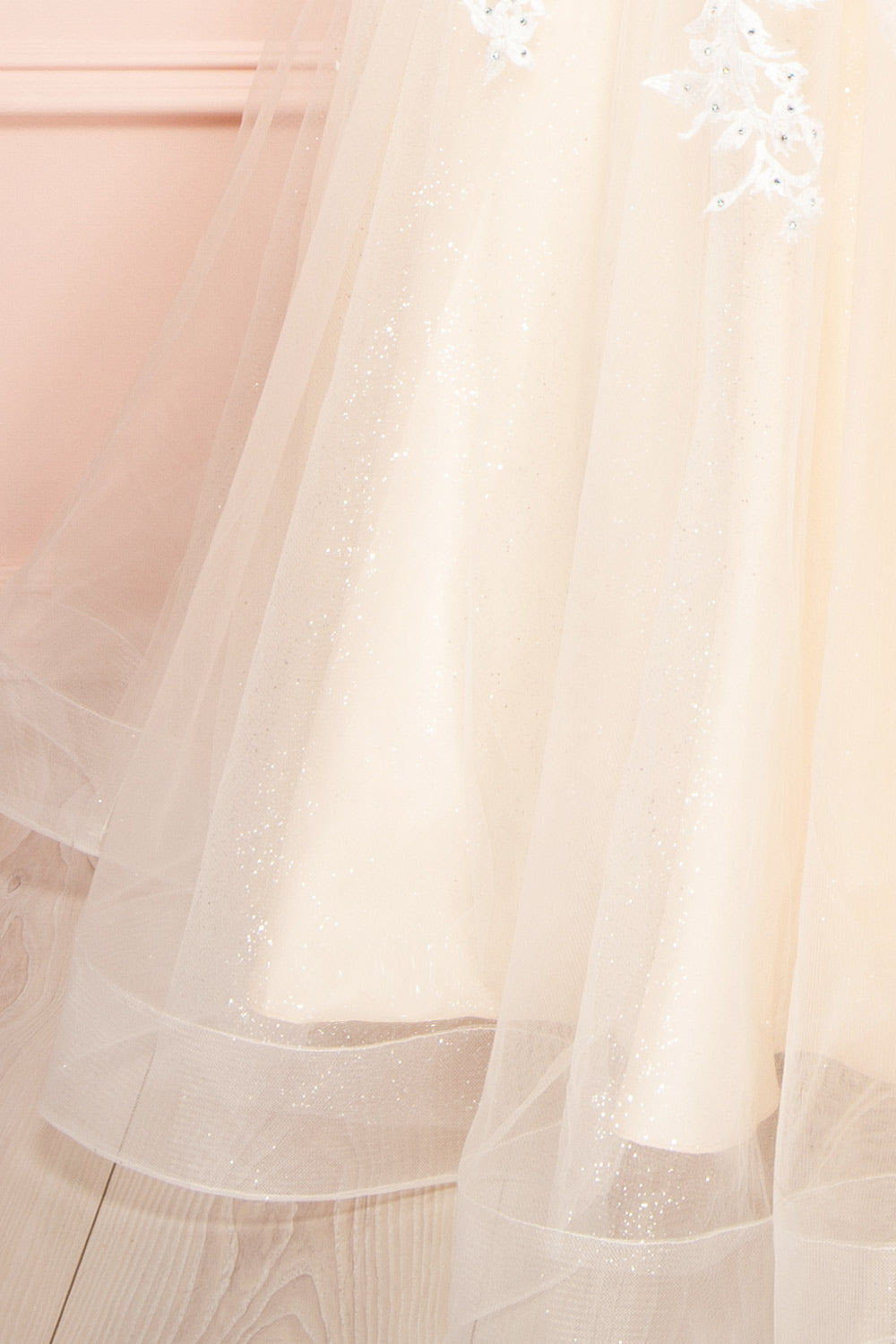 Aicha Beige Embroidered Bridal Gown w/ Sequins | Boudoir 1861 details