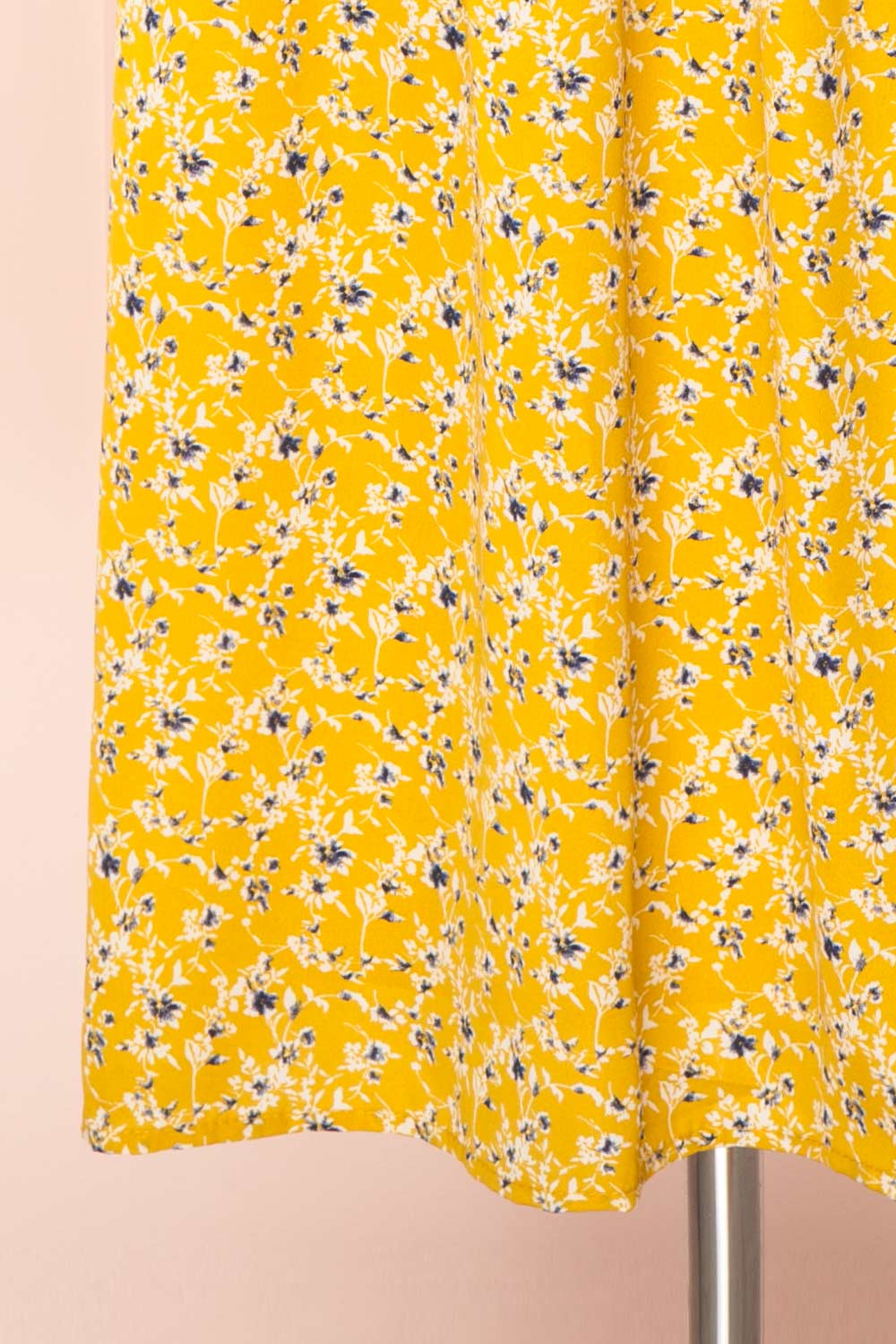 Aimee Yellow Square Neck Floral Midi Dress | Boutique 1861 bottom