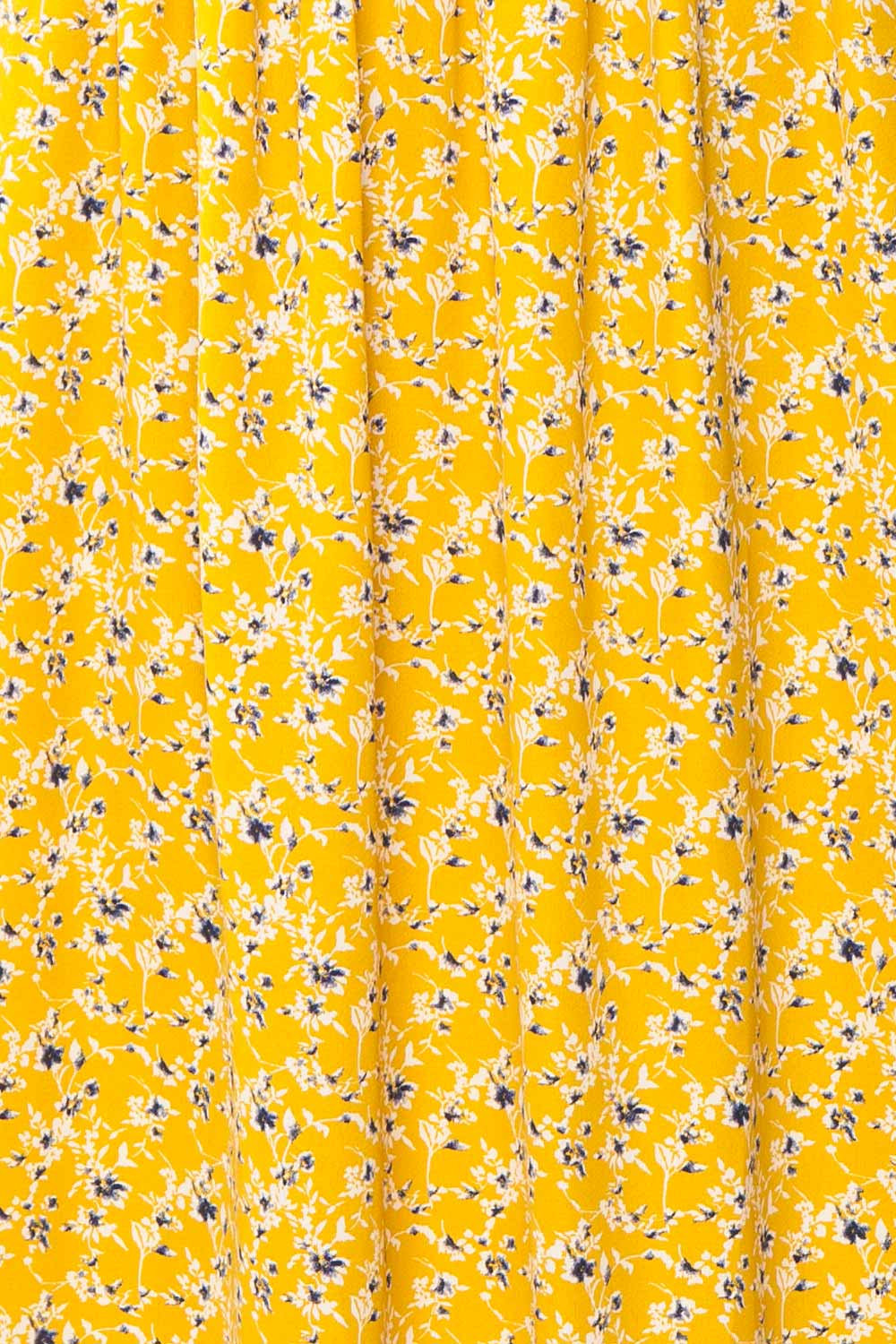 Aimee Yellow Square Neck Floral Midi Dress | Boutique 1861 fabric