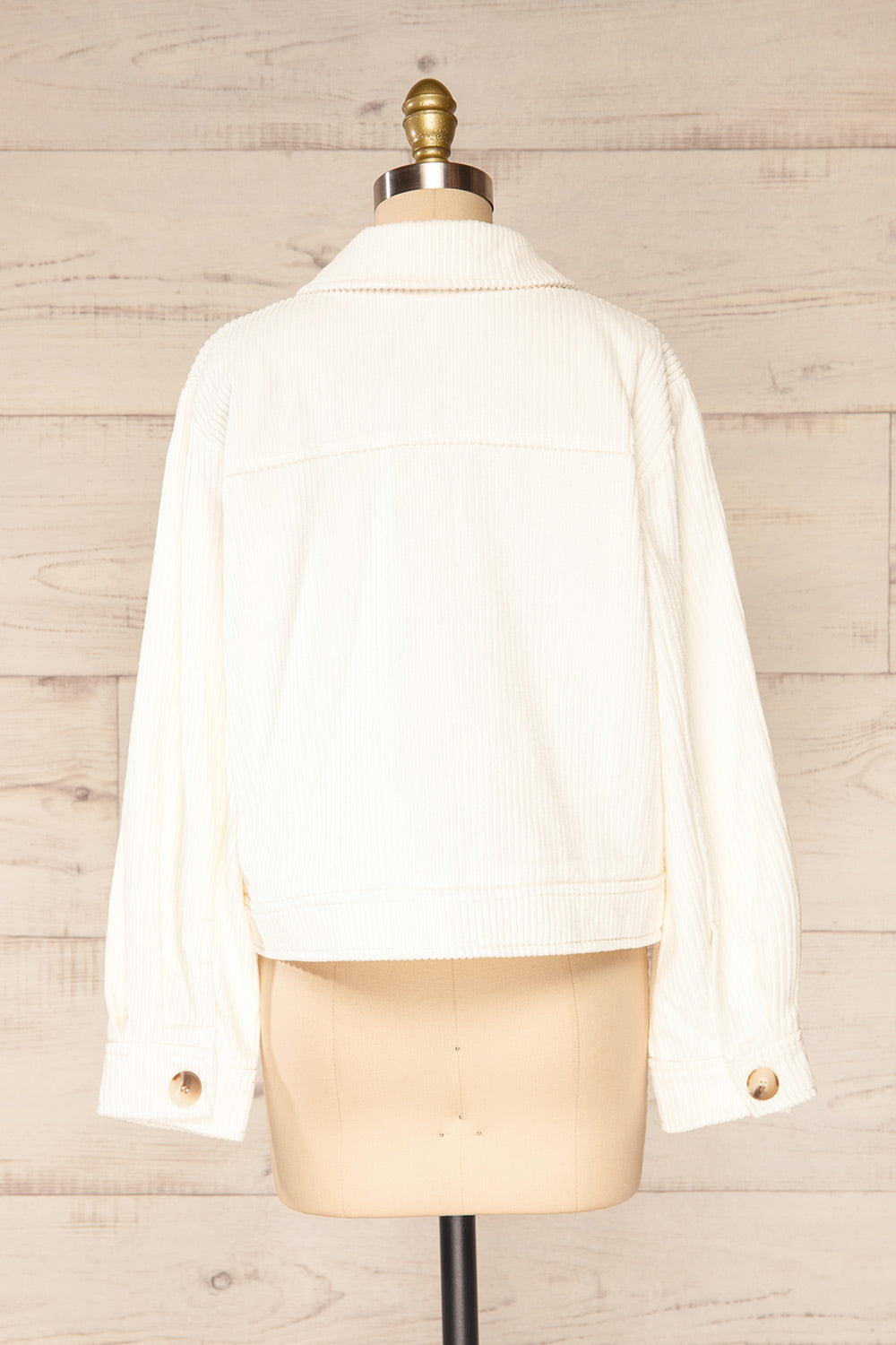 Alani Cream Large Corduroy Jacket | La petite garçonne back view