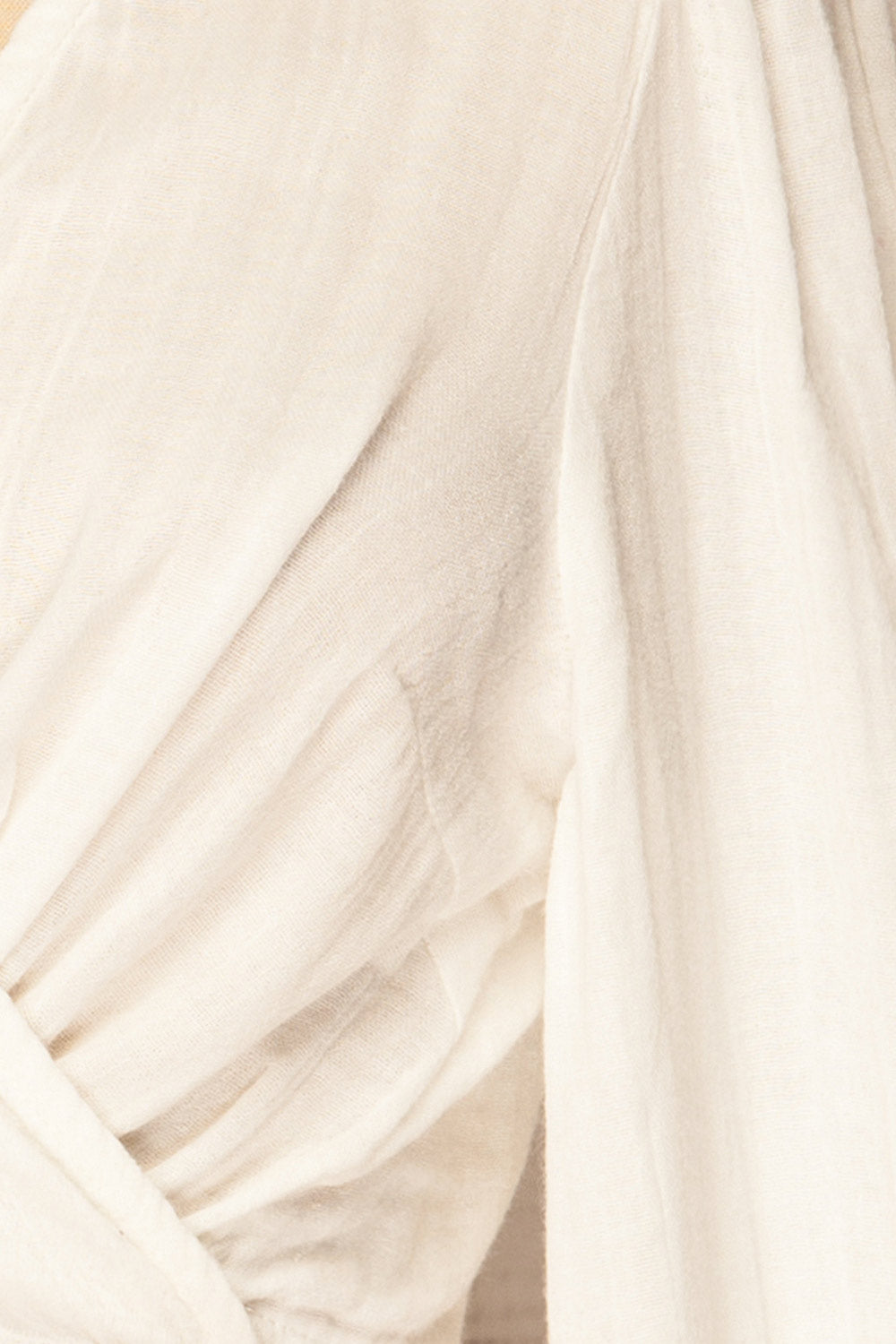 Alarcon Ivory Waist Tie Crop Top | La petite garçonne fabric