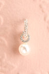 Albertine Silver Hoop Earrings w/ Pearl Detail | Boudoir 1861 close-up