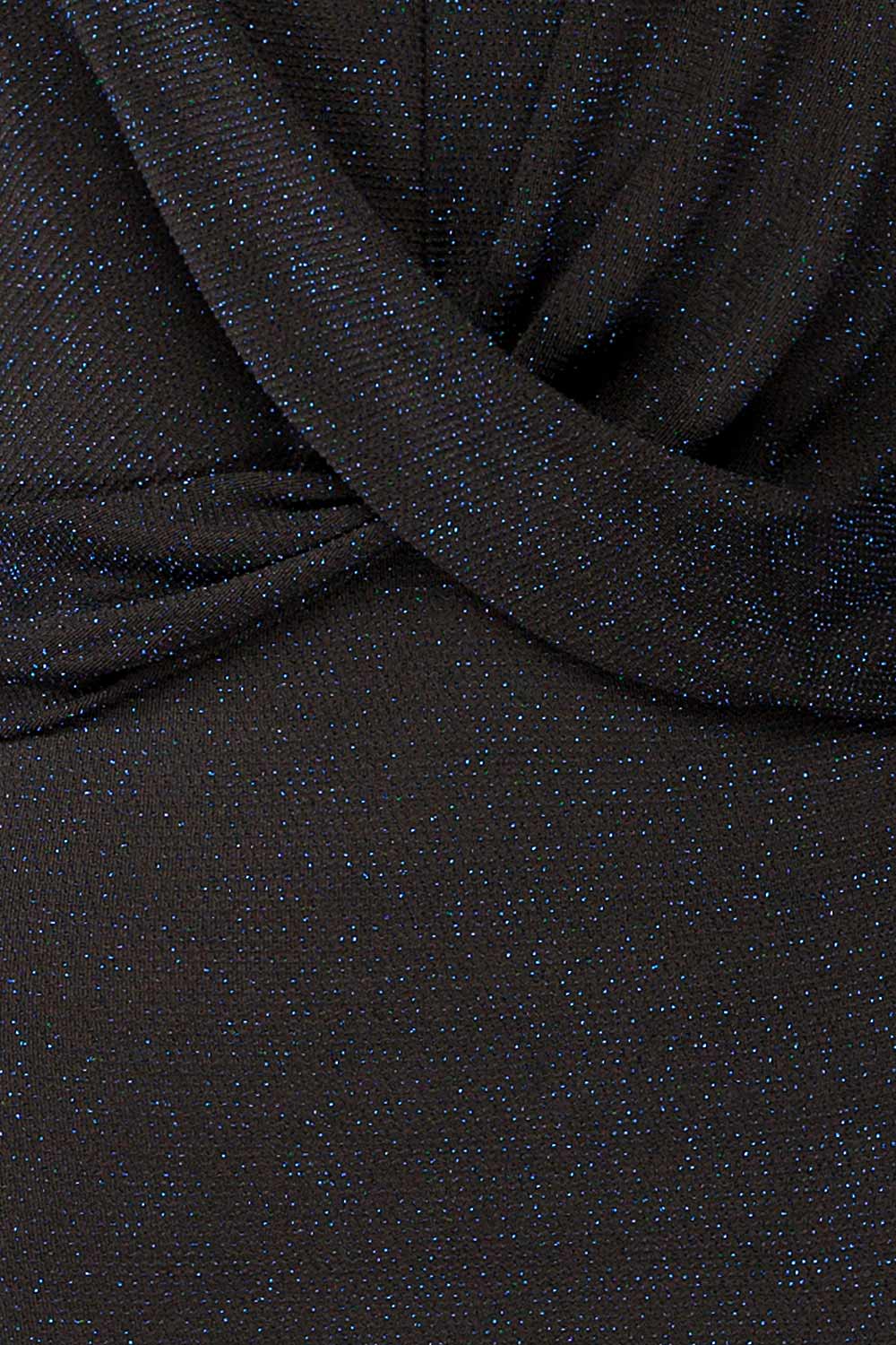 Alcobendas Blue Sparkling Short Dress w/ Long Sleeves | La petite garçonne fabric