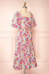 Aleit Floral Midi Dress w/ Balloon Sleeves | Boutique 1861 side view