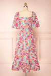 Aleit Floral Midi Dress w/ Balloon Sleeves | Boutique 1861 back view