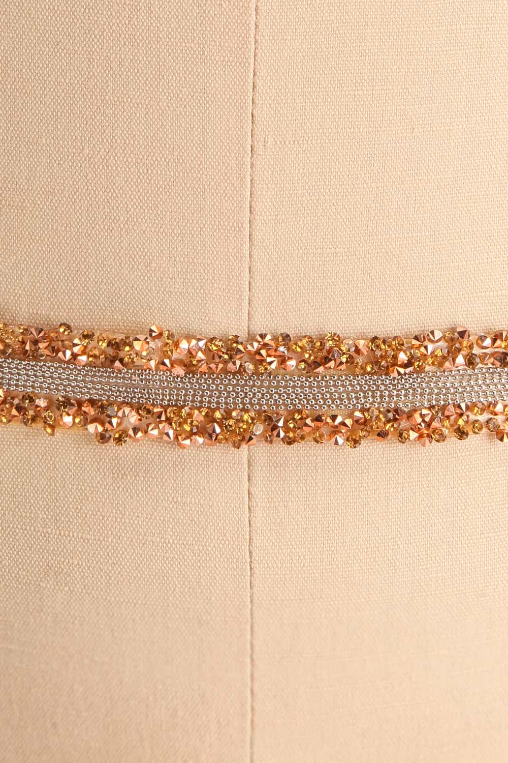 Alfifa Or Golden Yellow Ribbon Belt with Crystals | Boudoir 1861 close-up