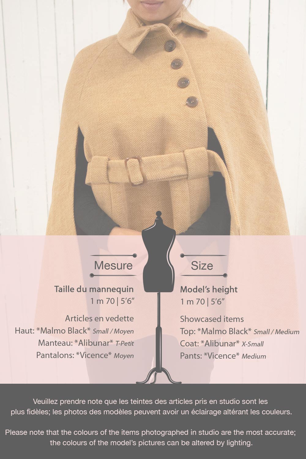 Alibunar Beige Chevron Pattern Coat | La petite garçonne fiche
