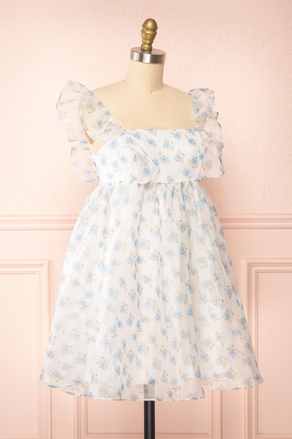 Alicia Short Floral Babydoll Dress | Boutique 1861 side view