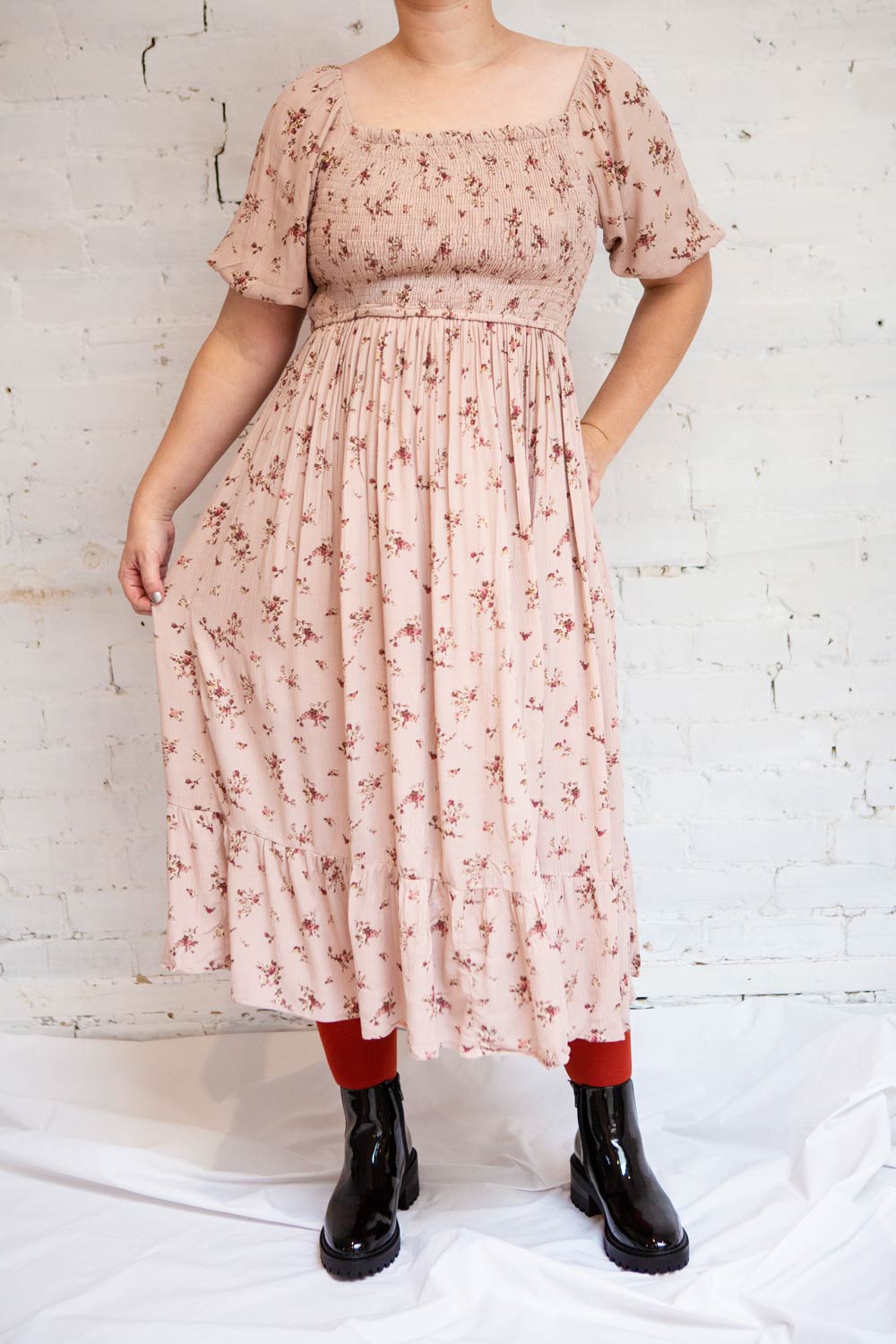 Alka Square Neck Floral Midi Dress | Boutique 1861 model