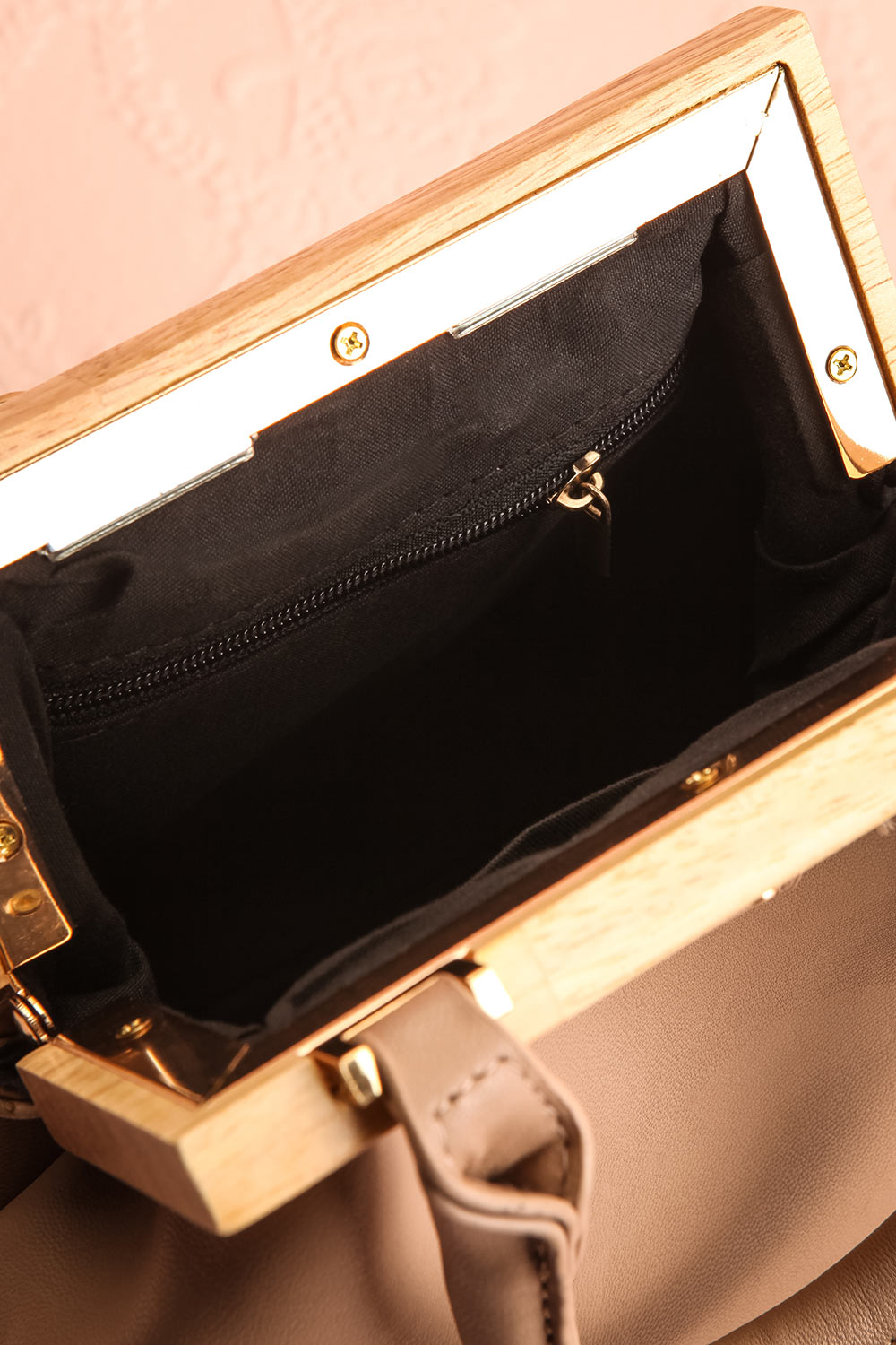 Alpha Ivory Clutch w/ Removable Shoulder Strap | Boutique 1861 inside view