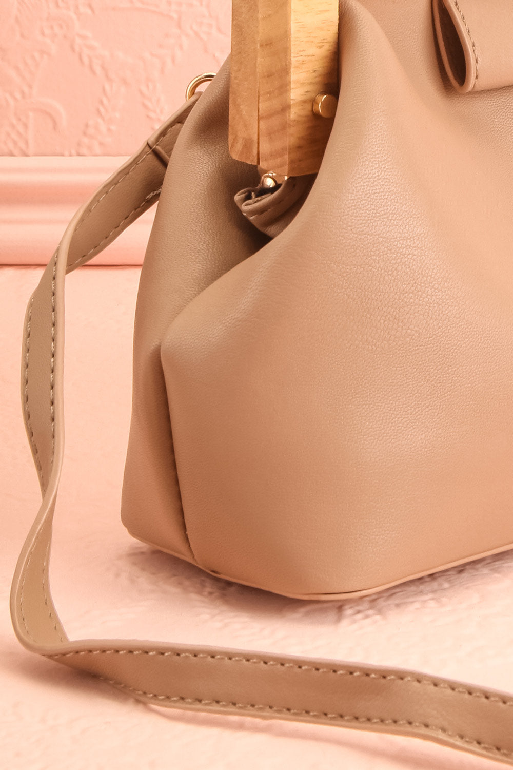 Alpha Ivory Clutch w/ Removable Shoulder Strap | Boutique 1861 side close-up