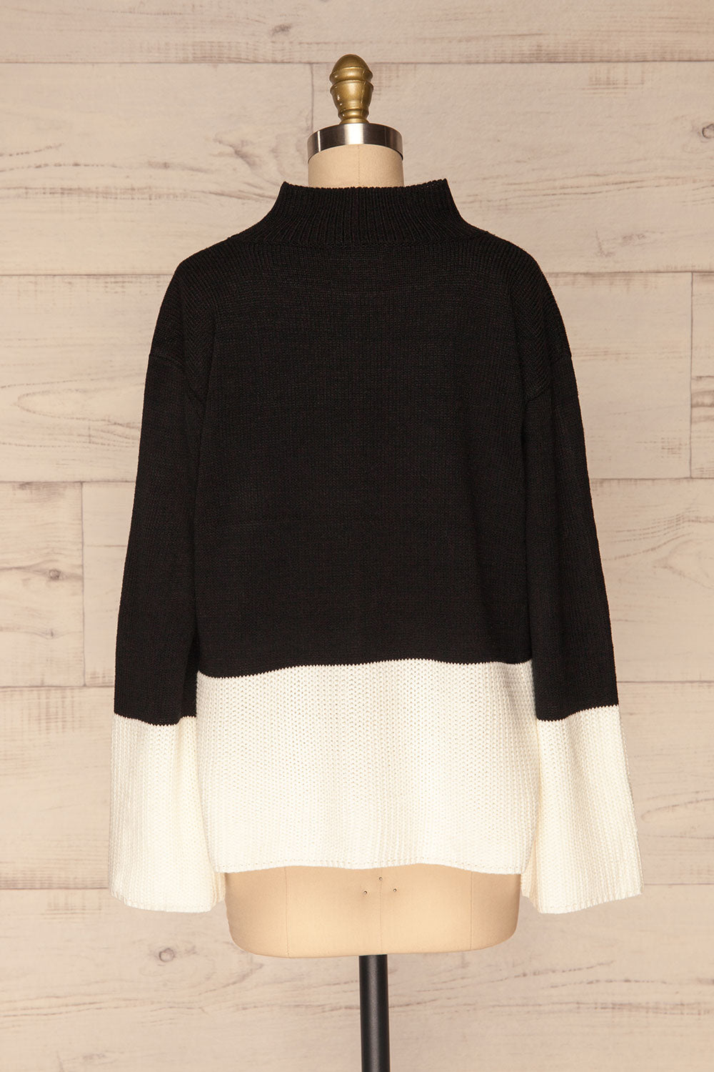 Barisci Black & White Block Knit Sweater back view | La Petite Garçonne