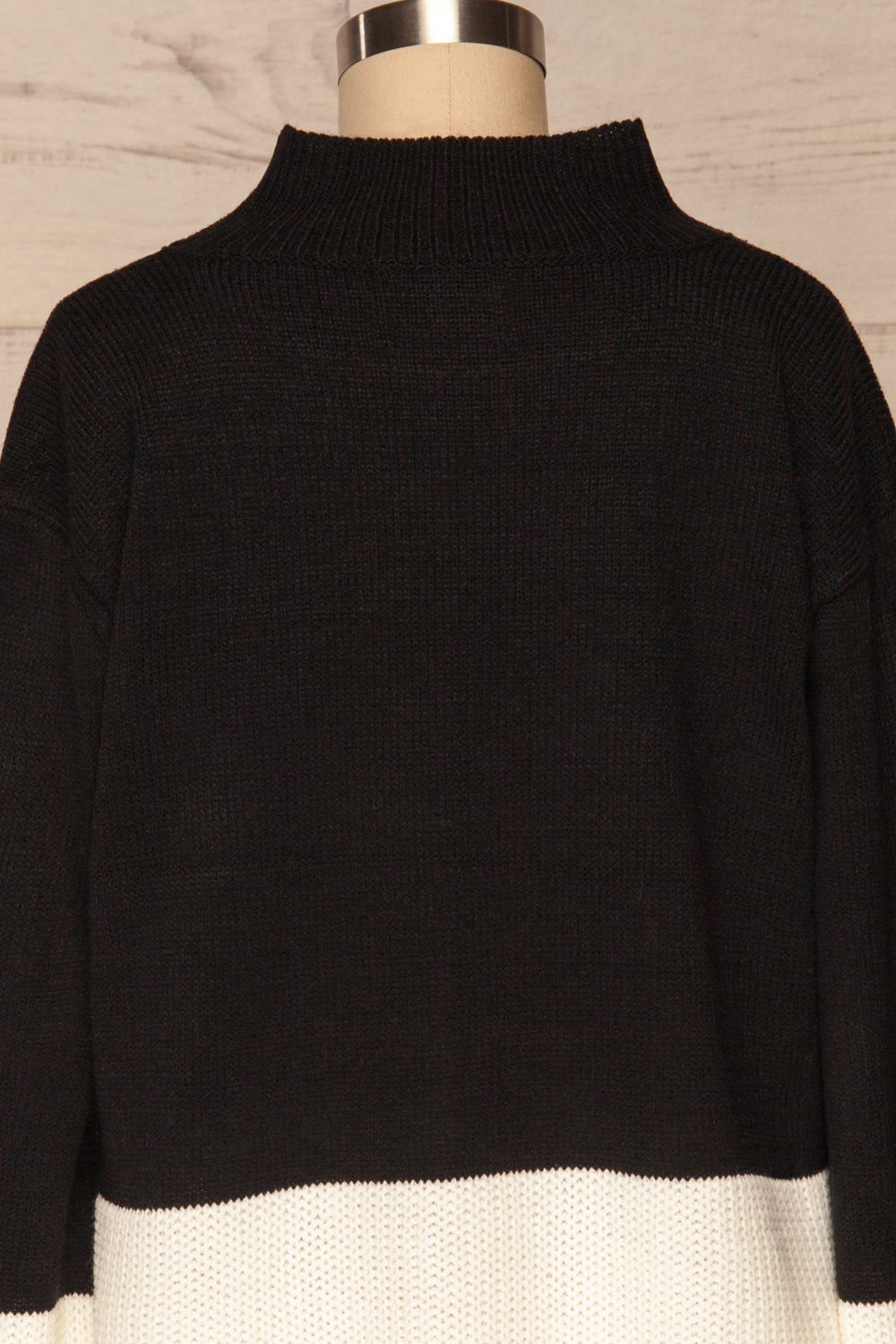 Barisci Black & White Block Knit Sweater back close up | La Petite Garçonne