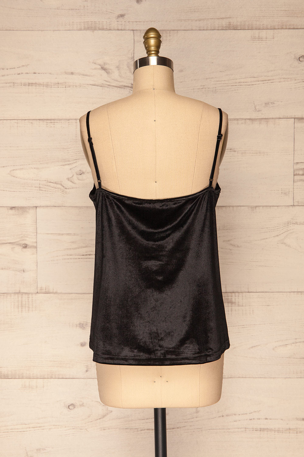 Amantea Black Velvet Camisole | Noir | La Petite Garçonne back view
