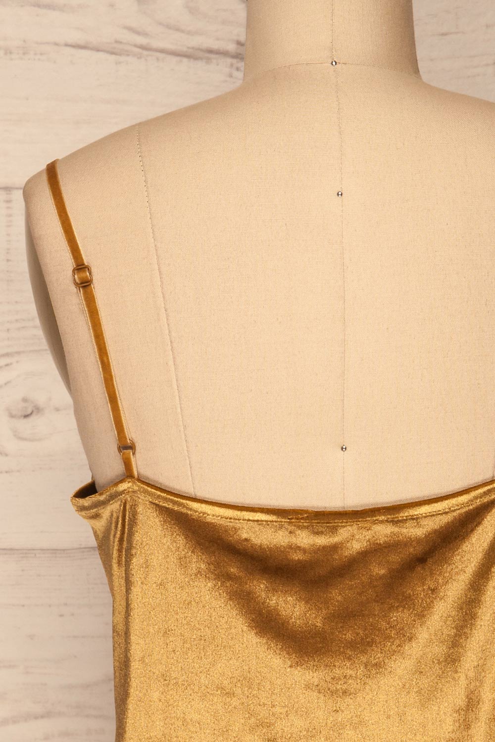 Amantea Moutarde Gold Camisole | Velours | La Petite Garçonne back close-up