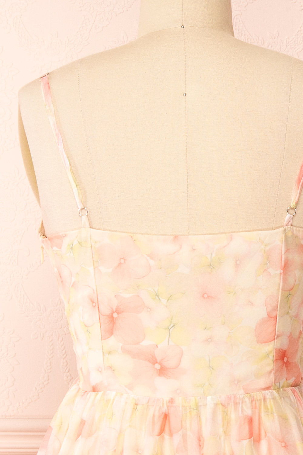 Ambu Floral Midi Dress w/ Buttons | Boutique 1861 back close-up