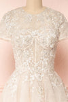 Amina Embroidered A-Line Bridal Dress | Boudoir 1861 front close-up