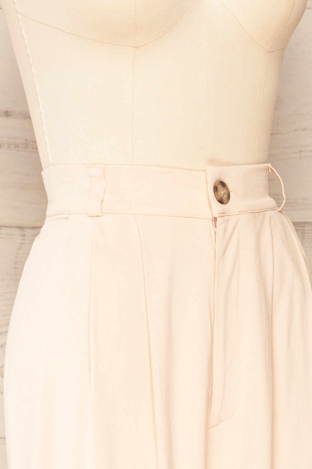 Ammy Blush Pleated High Waist Pants | La petite garçonne side close-up