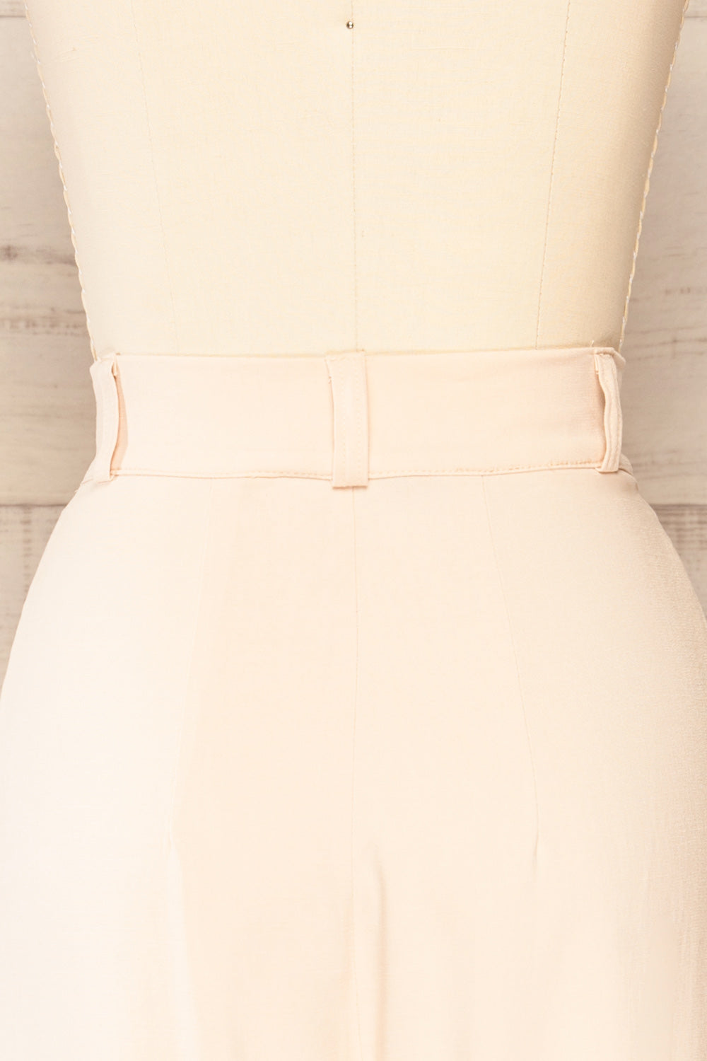 Ammy Blush Pleated High Waist Pants | La petite garçonne back close-up