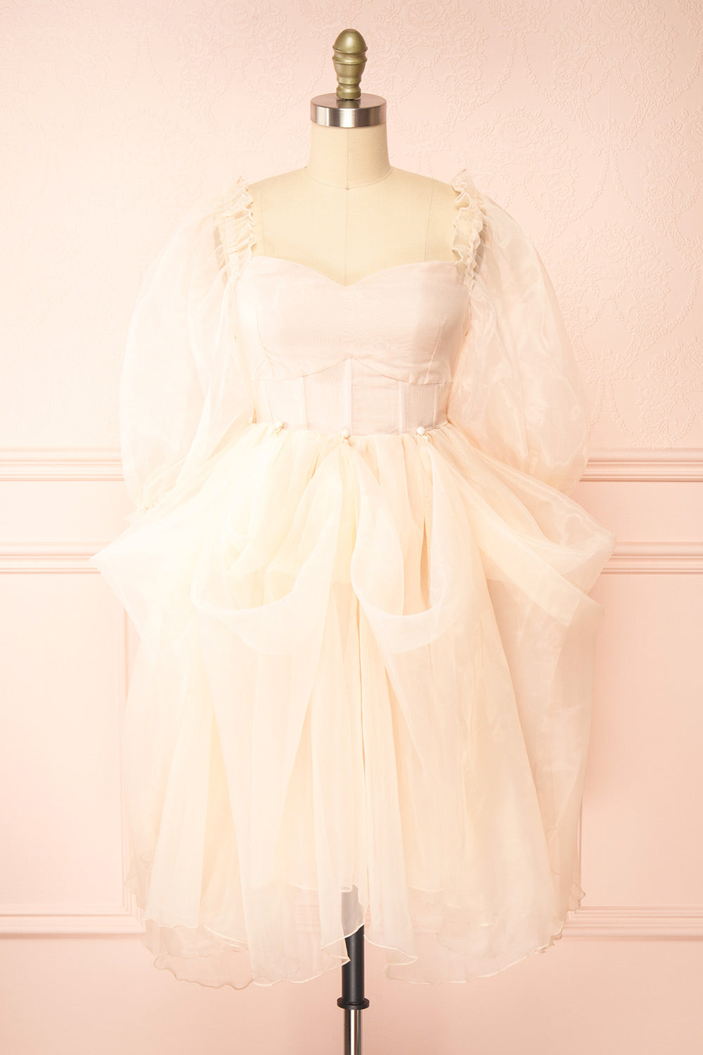 Amore Light Pink Tulle Midi Dress | Boutique 1861 front short