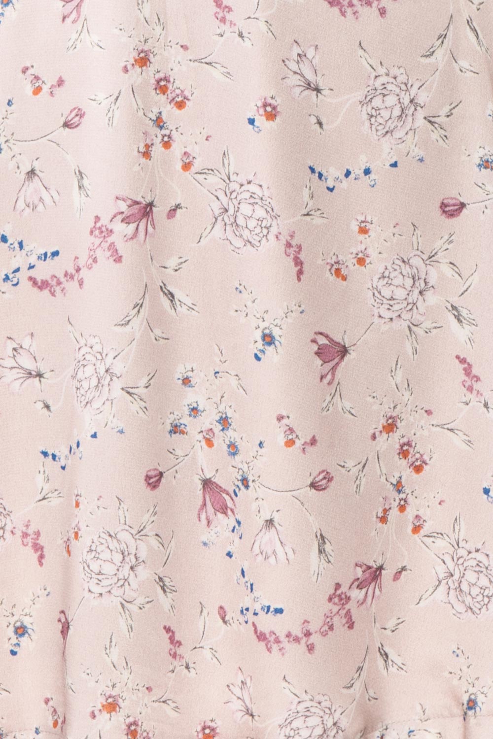 Anaelle Sunrise Blue Floral Silky Cocktail Dress | FABRIC DETAIL | Boutique 1861