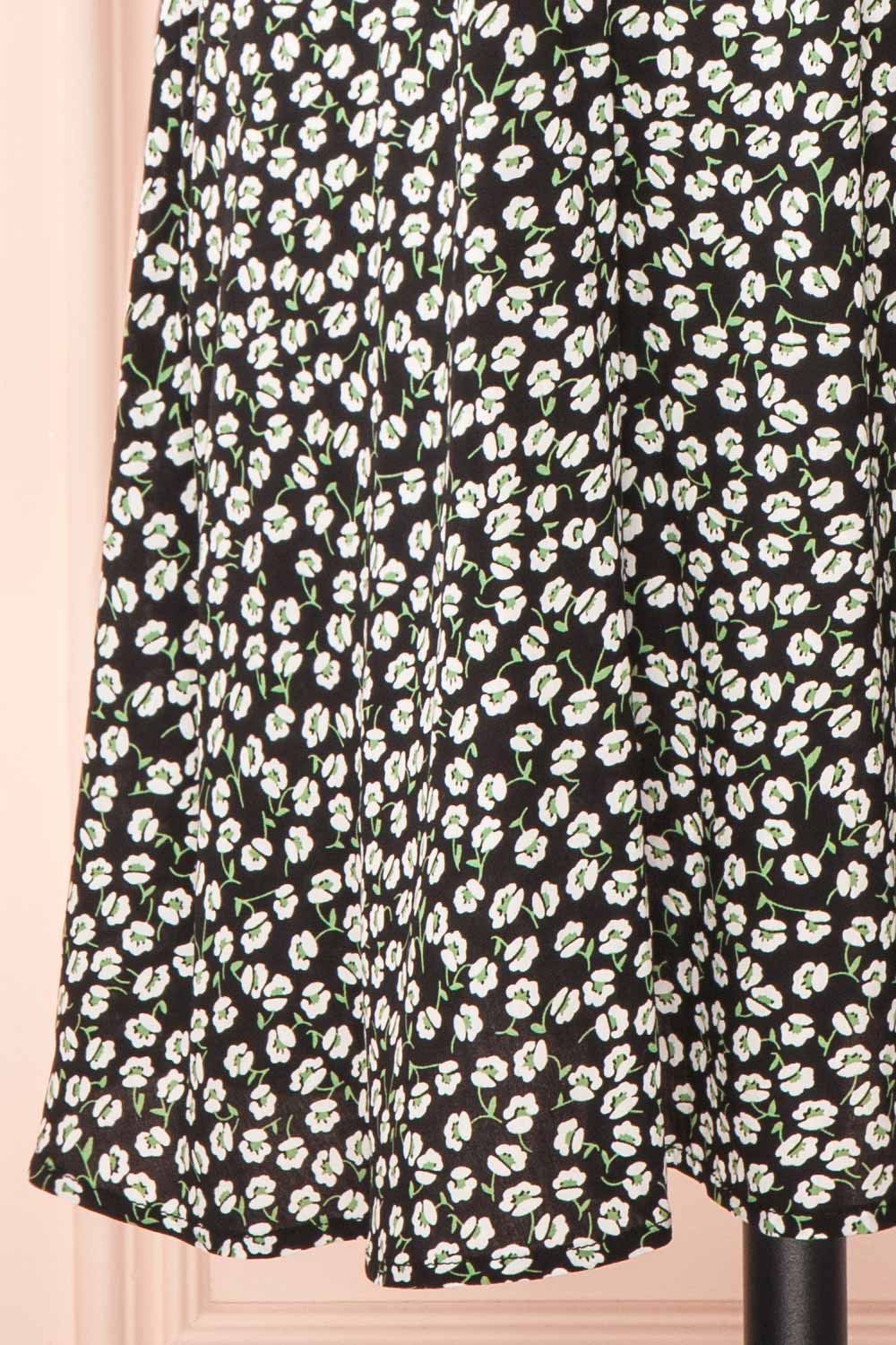 Anastasia Black Short Floral Dress | Boutique 1861 bottom