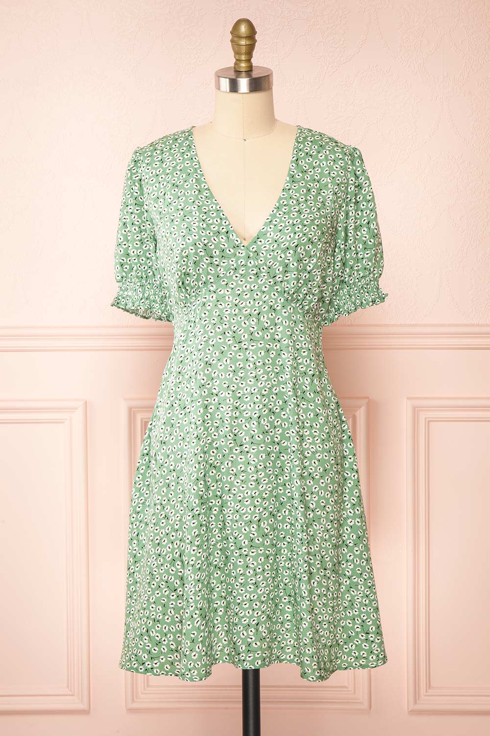 Anastasia Green Short Floral Dress