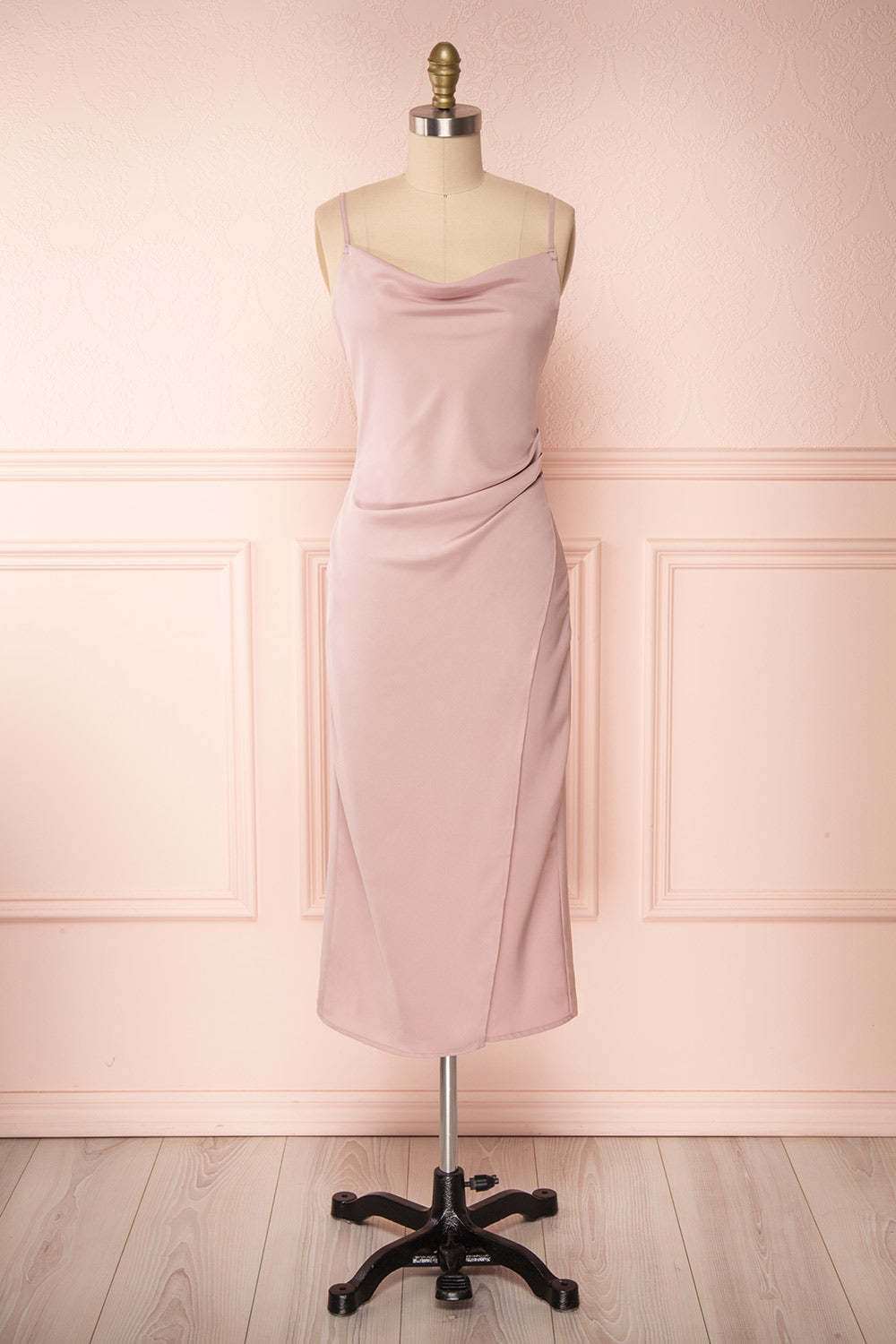 Anita Dusty Mauve Dress | Robe Mauve Cendré front view | Boutique 1861