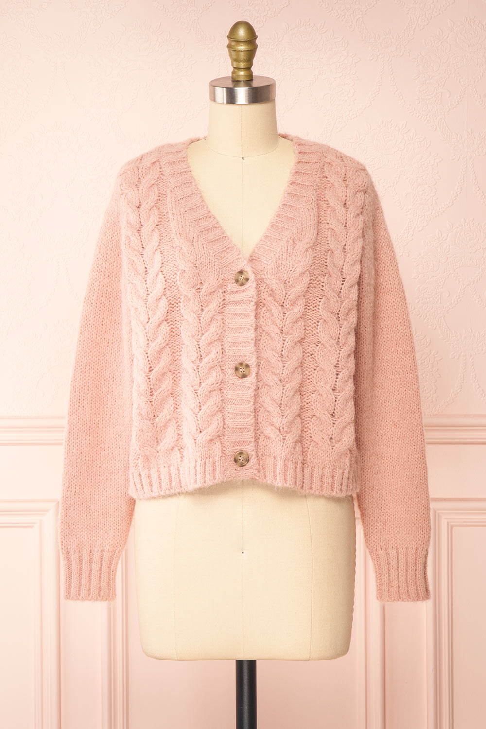 Antin Pink Knit Cardigan w/ Bottons Boutique 1861