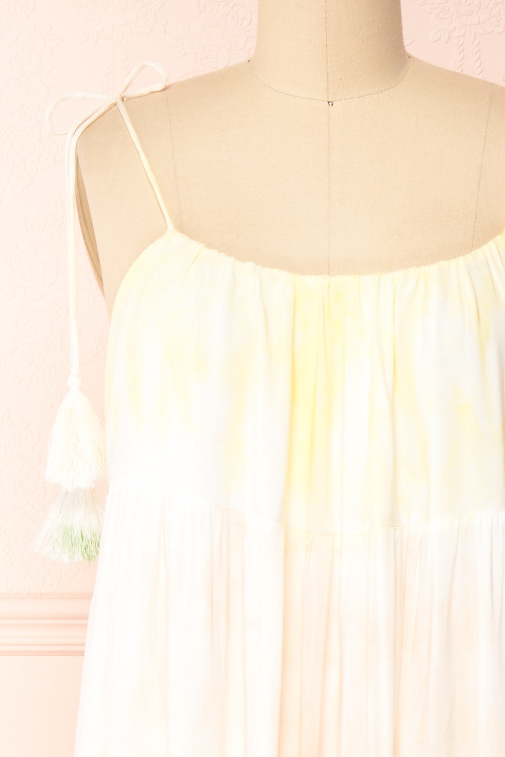 Argya Tie Dye Rainbow Ankle Length Dress | Boutique 1861 front close-up