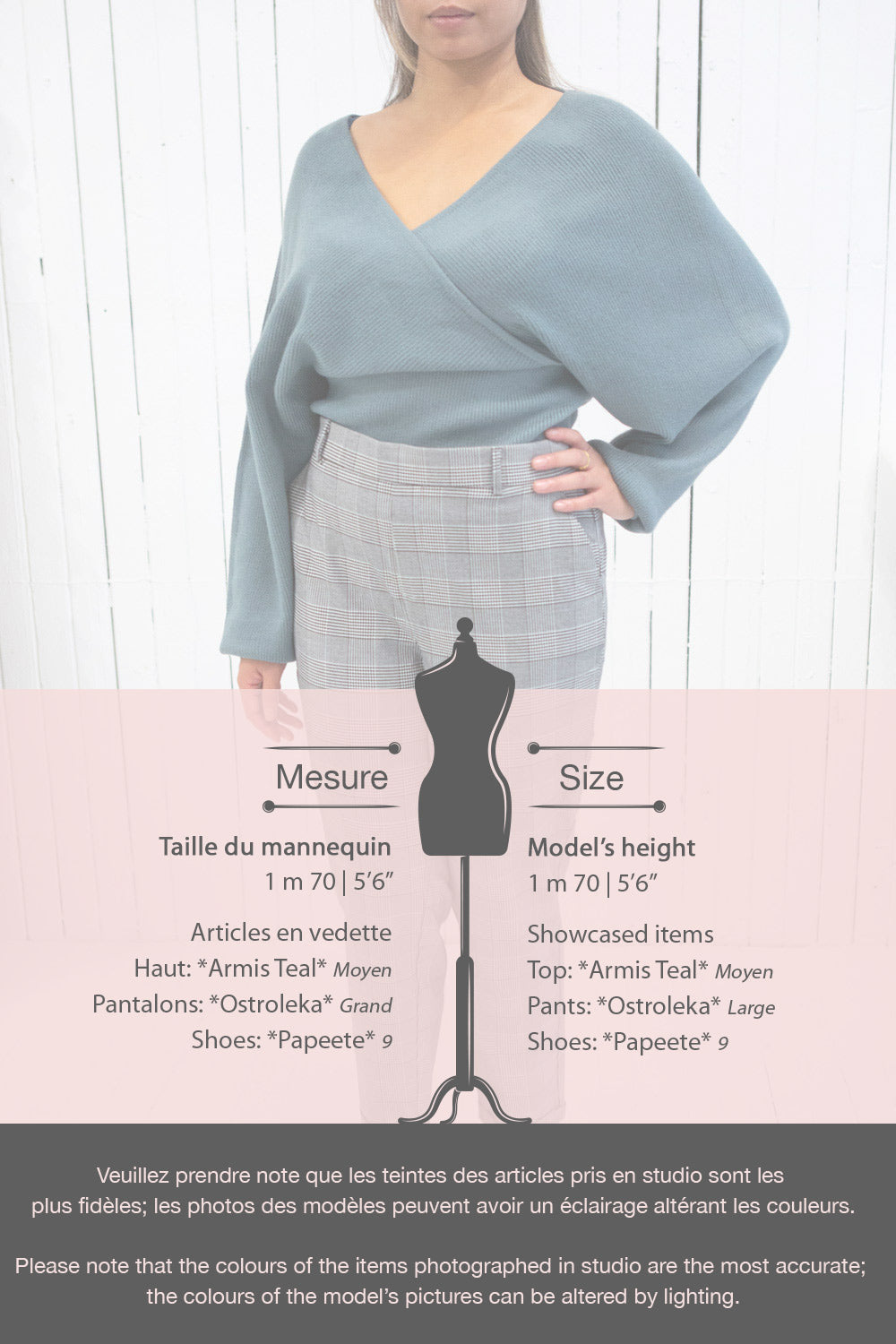 Ronhee Grey Plaid Straight Leg Pants | La petite garçonne mesure