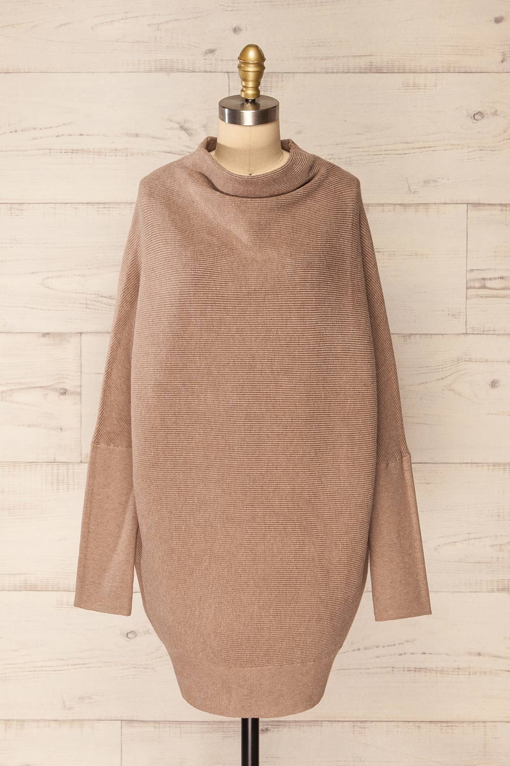 Arrecife Beige Knit Sweater Dress | La petite garçonne front view
