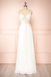 Arsinoe White Plunging Neckline Bridal Gown | Boudoir 1861 front view