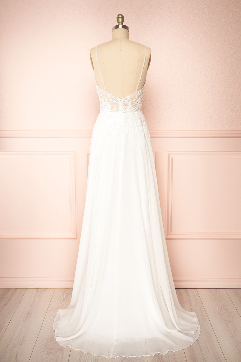 Arsinoe White Plunging Neckline Bridal Gown | Boudoir 1861 back view