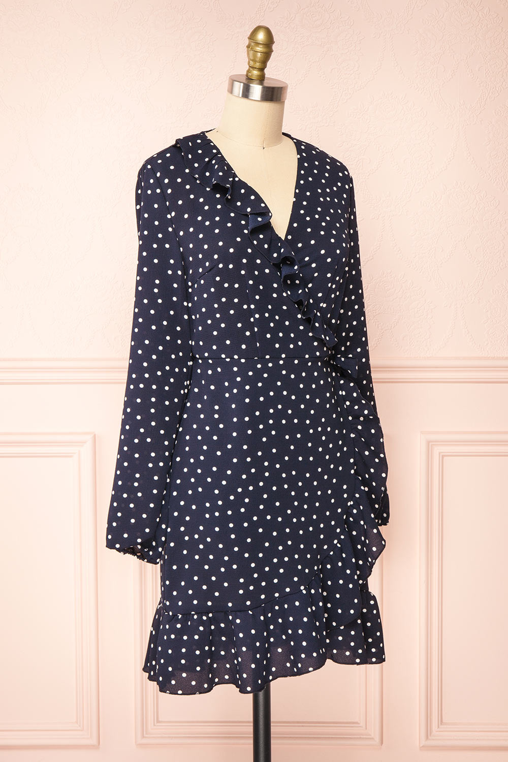Aslaug Dots Wrap Dress w/ Ruffles | Boutique 1861 side view