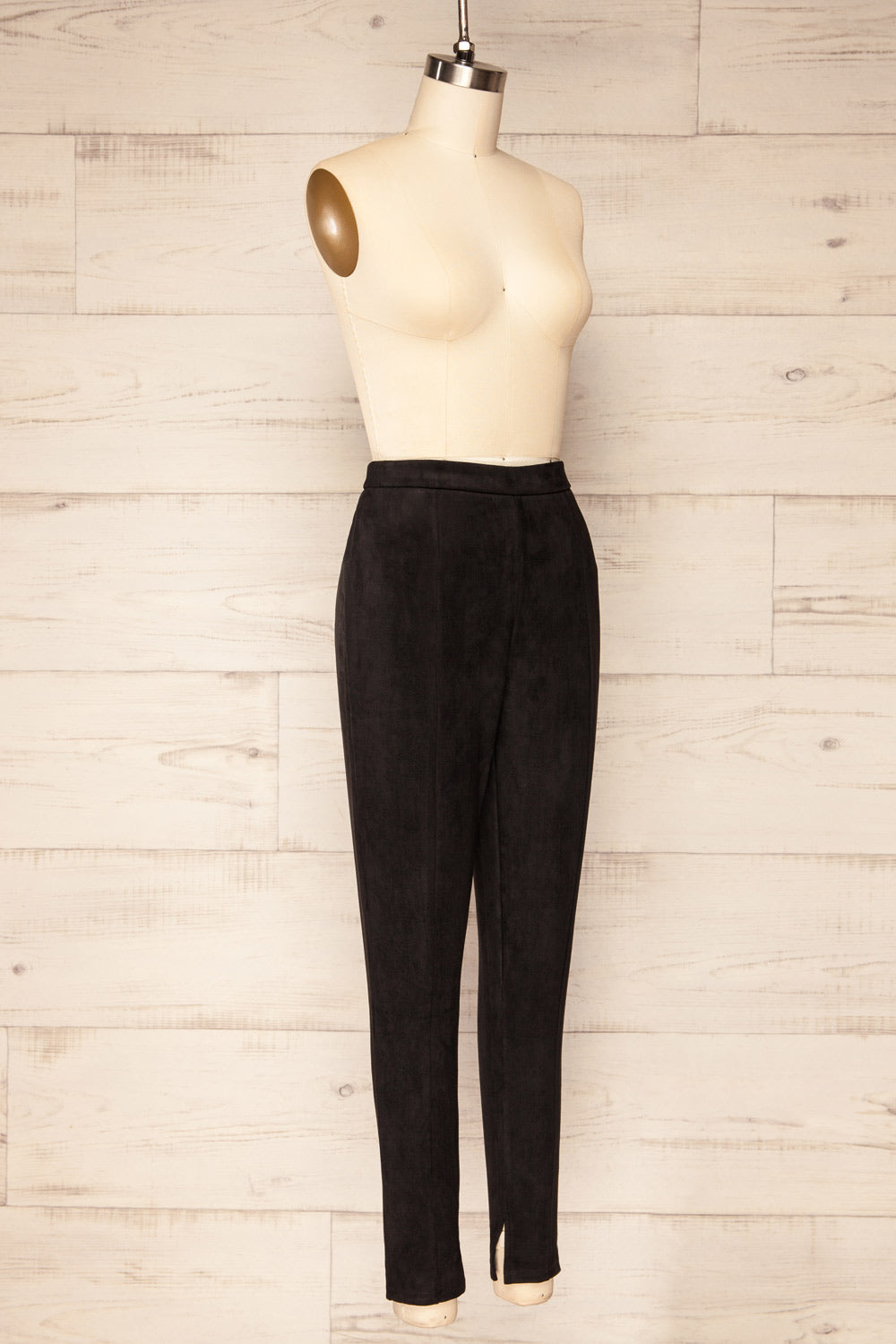 Assieni Black Straight Leg Pants | La petite garçonne side view