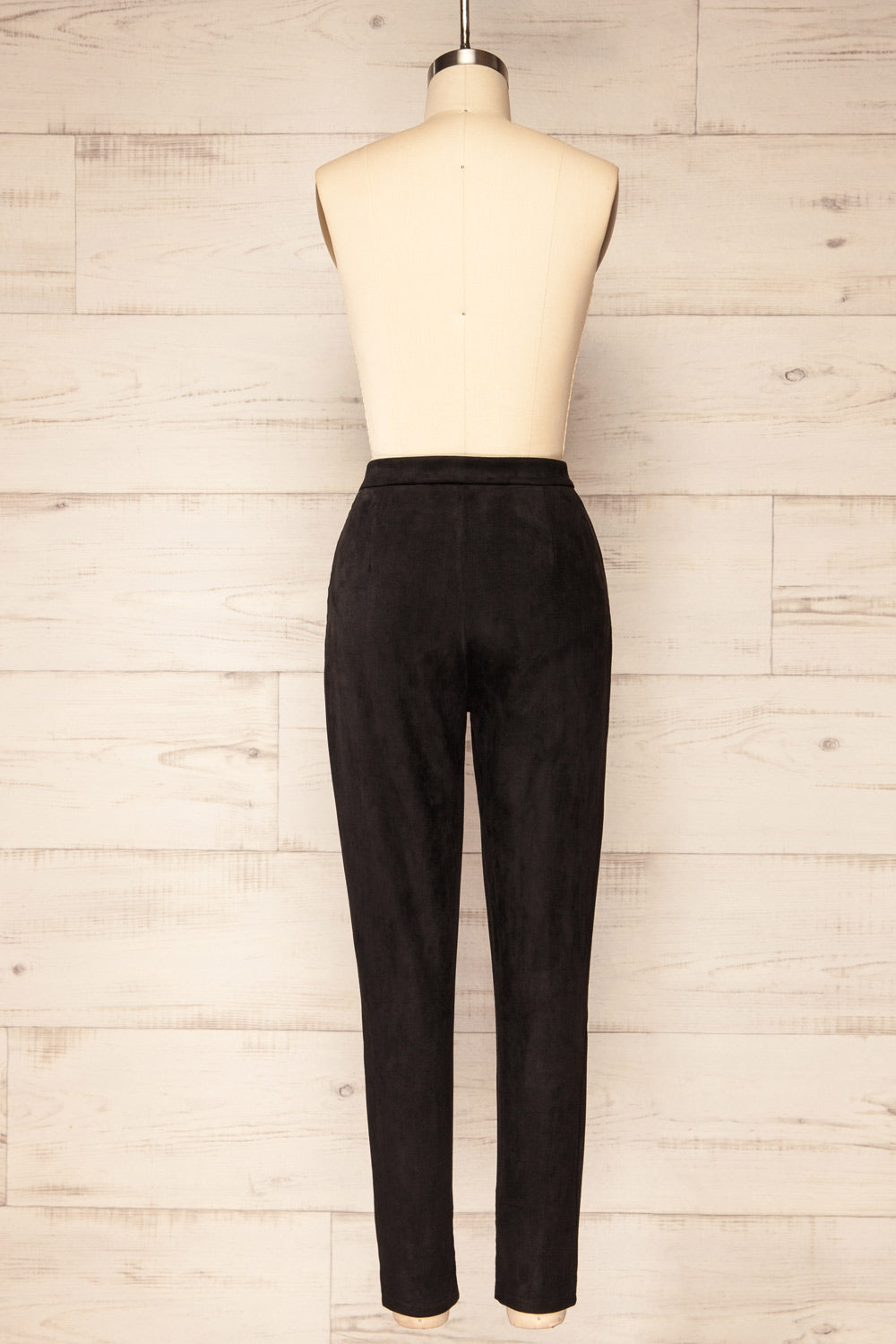 Assieni Black Straight Leg Pants | La petite garçonne back view