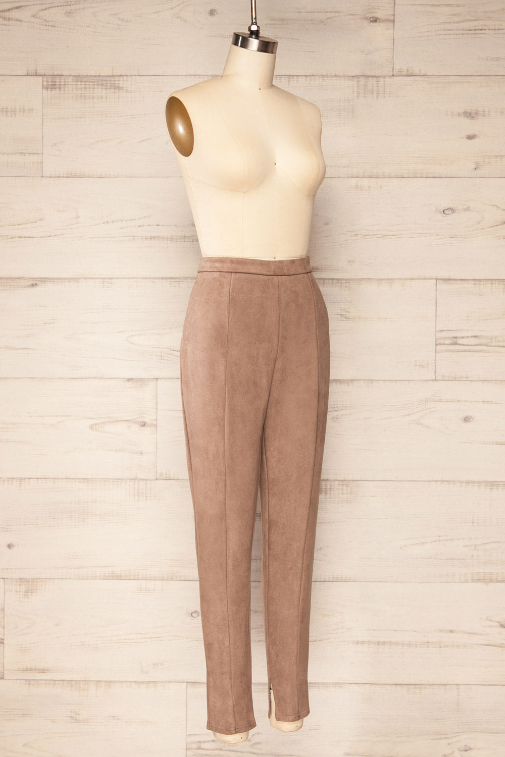 Assieni Taupe Straight Leg Pants | La petite garçonne side view