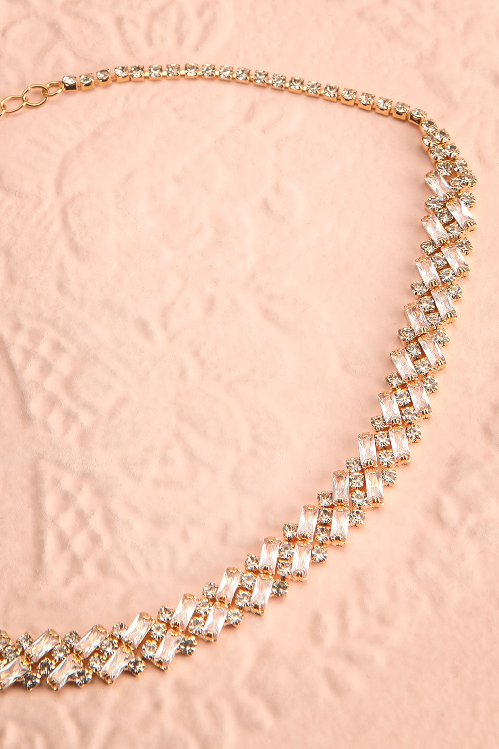 Astrid Gold Crystal Braided Chocker | Boutique 1861 flat view