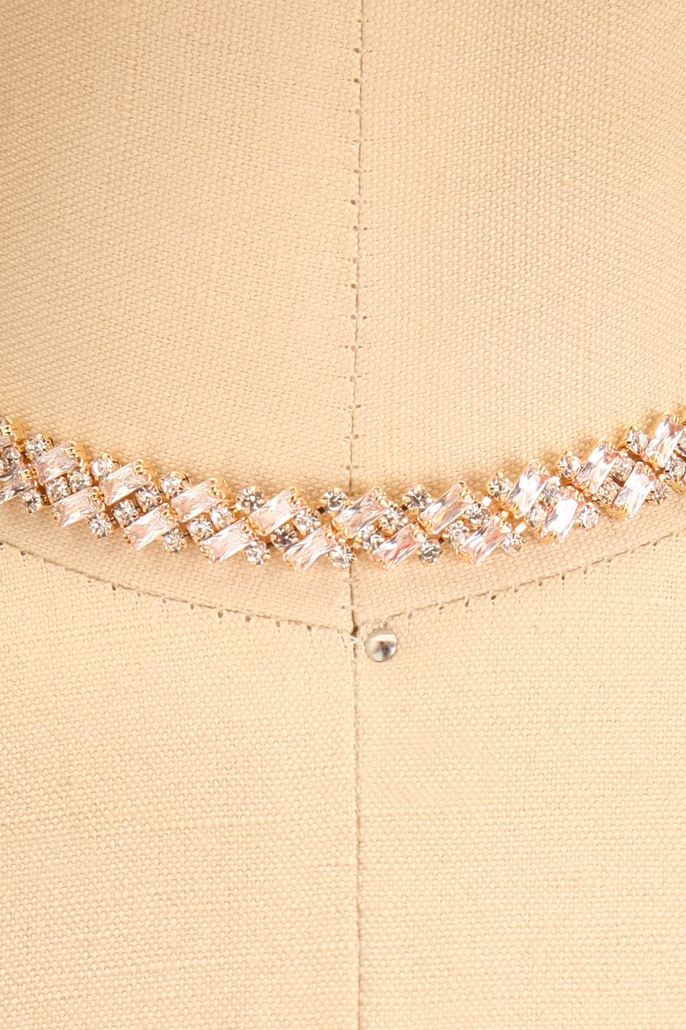 Astrid Gold Crystal Braided Chocker | Boutique 1861 close-up
