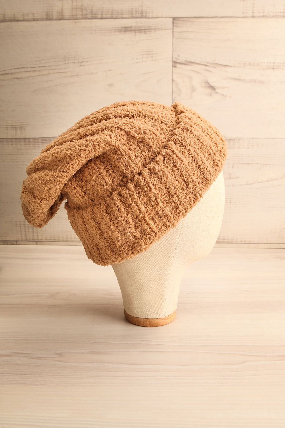 Ater Caramel Soft Knit Rolled Up Tuque | La petite garçonne side view