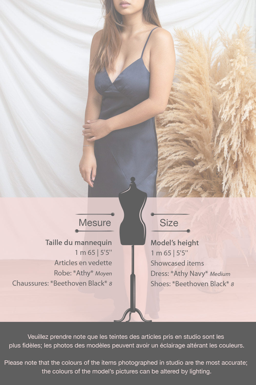 Athy Navy V-Neck Midi Satin Dress | La petite garçonne size