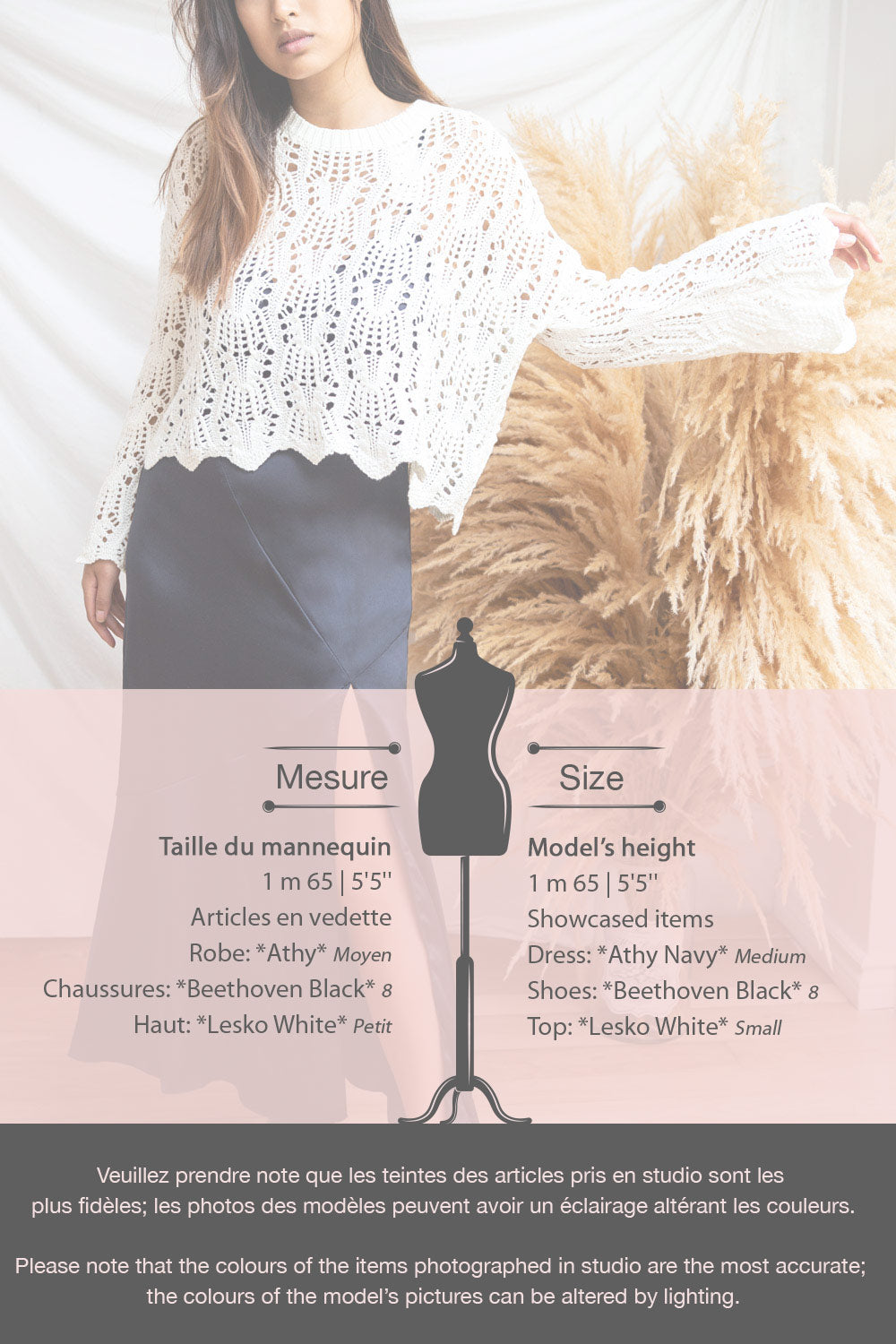 Lesko Brown Crochet Knit Top | La petite garçonne size