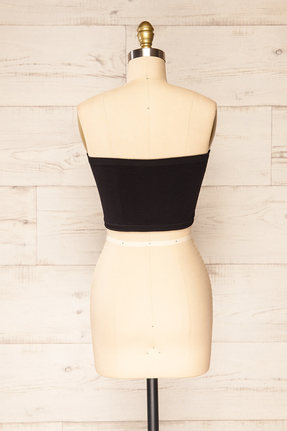 Ator Black Textured Bandeau Top | La petite garçonne back view