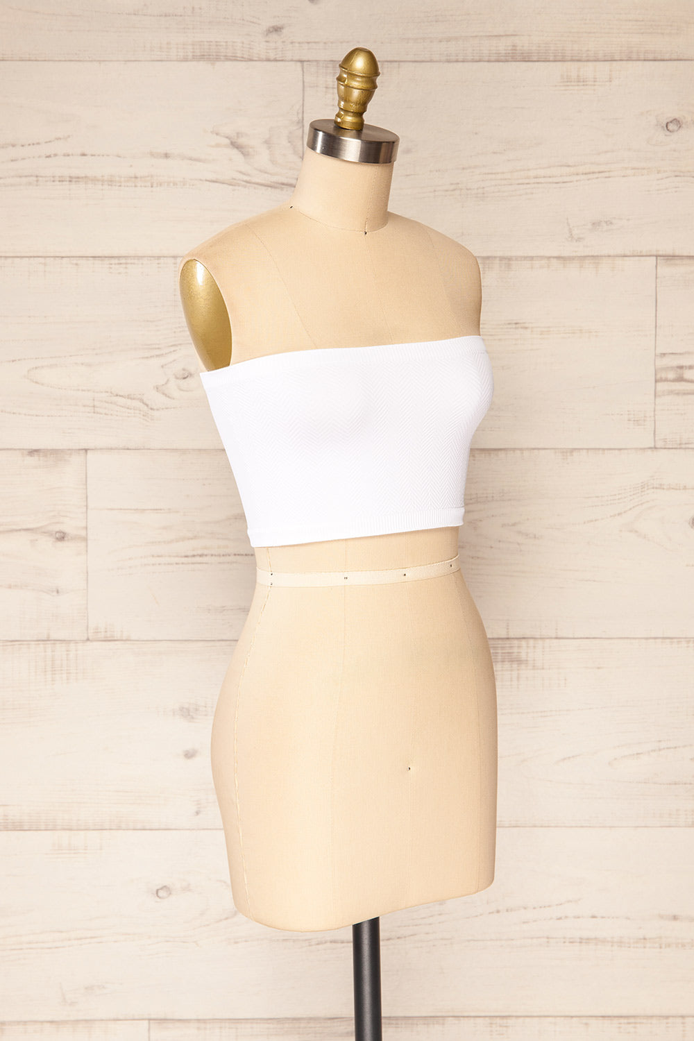 Ator White Textured Bandeau Top | La petite garçonne side view