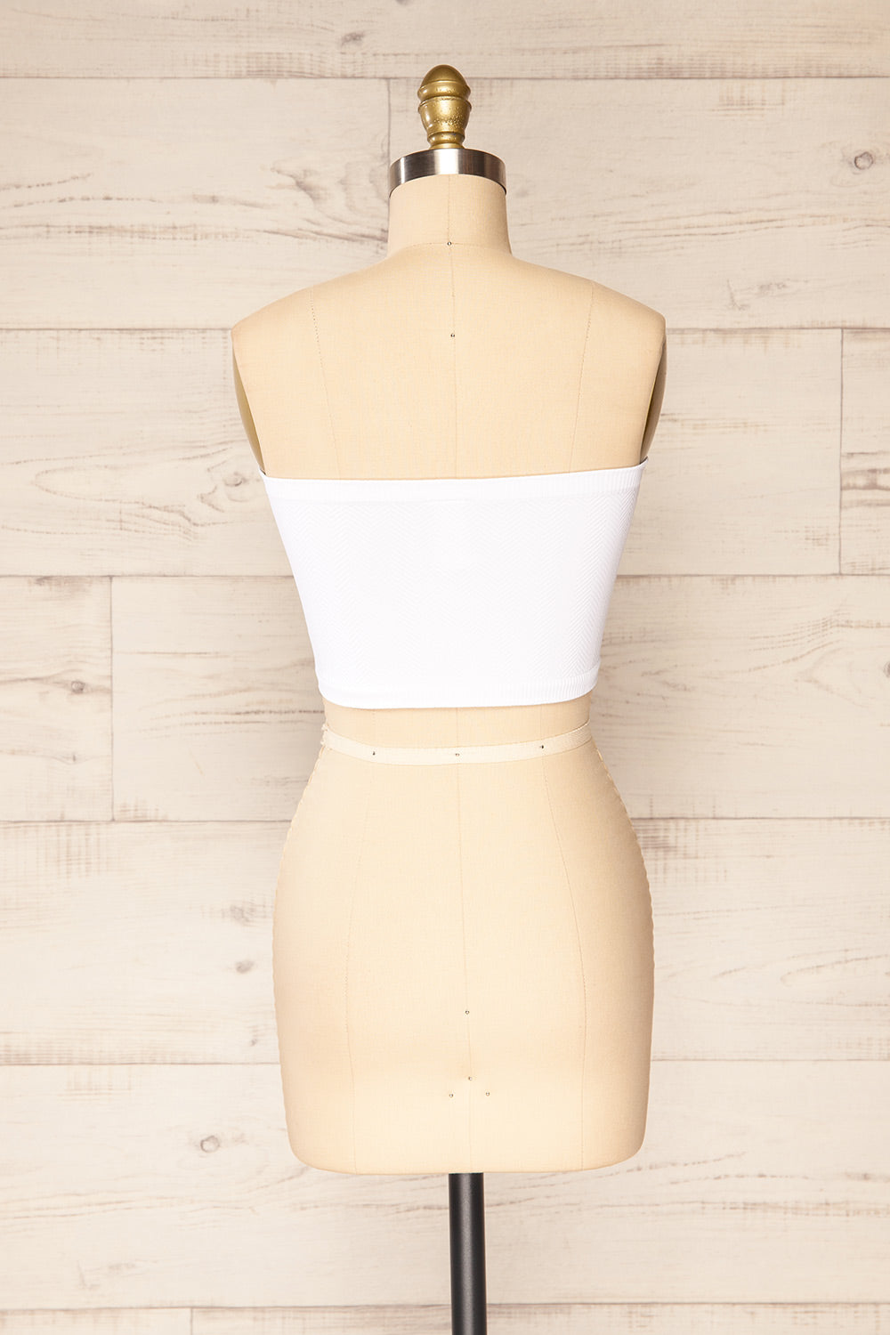 Ator White Textured Bandeau Top | La petite garçonne back view