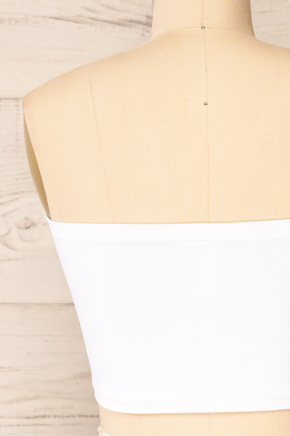 Ator White Textured Bandeau Top | La petite garçonne back close-up